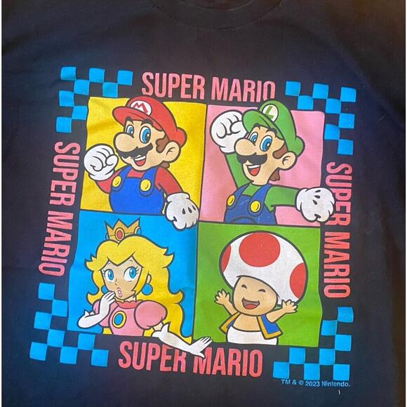 Super Mario Heavy T Shirt Black Mens XL - Picture 2 of 8